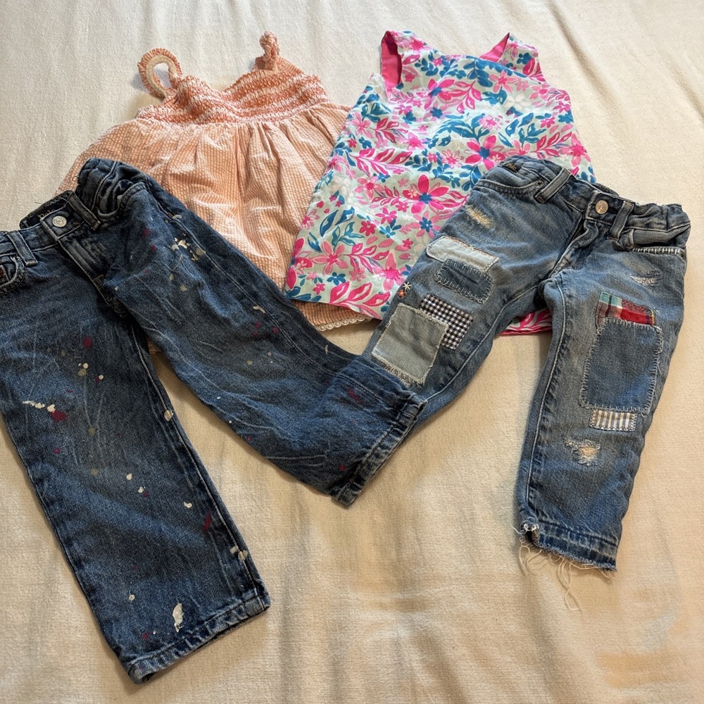 Girls 2T ( Lot Of 4) Polo  Ralph Lauren  Jeans, Tahari ,Tommy Bahama Dresses